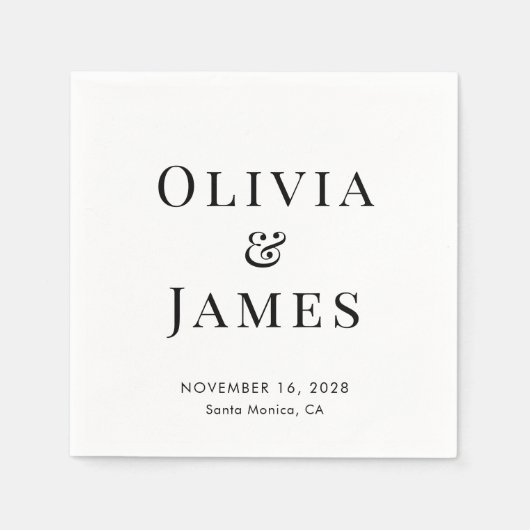 Elegant Bride Groom Monogram Wedding Serviette (Vorderseite)