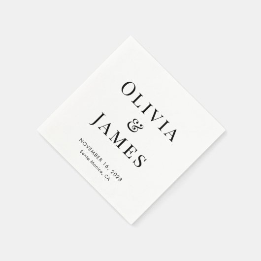 Elegant Bride Groom Monogram Wedding Serviette (Ecke)