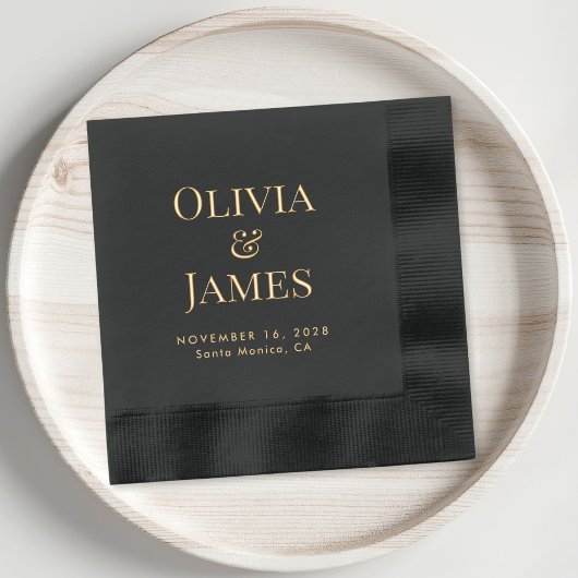 Elegant Bride Groom Monogram Wedding Servietten Mit Folie