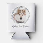 Elegant Bride Groom Name Hund Foto Haustier Hochze Dosenkühler (Vorderseite)