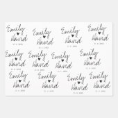 Elegant Bride Groom Names Black Blue White Wedding Geschenkpapier Set (Vorderseite 3)