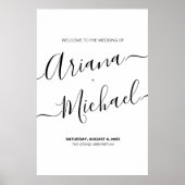 Elegant Bride Groom Names Script Custom Wedding Poster (Vorne)