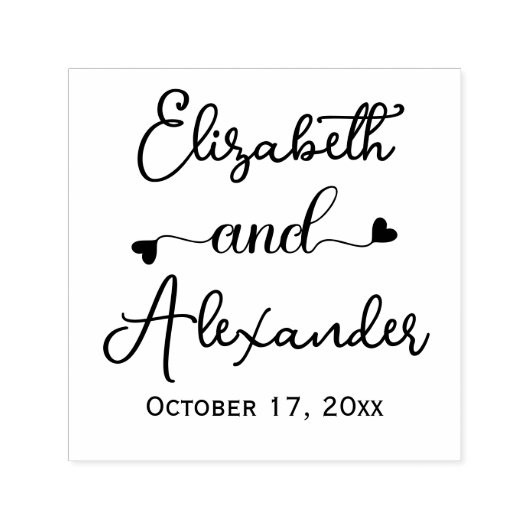 Elegant Bride Groom Names Wedding Calligraphy #2 Permastempel (Design)