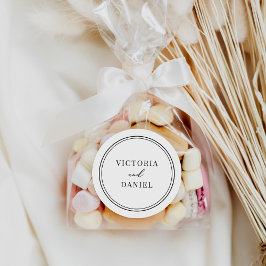 Elegant Bride Groom Names Wedding Runder Aufkleber