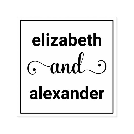 Elegant Bride Groom Names Wedding Typografy #1F Permastempel (Design)
