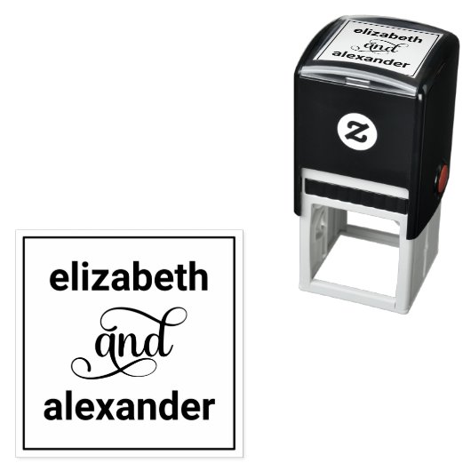 Elegant Bride Groom Names Wedding Typografy #4F Permastempel (Beispiel)