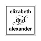 Elegant Bride Groom Names Wedding Typografy #4F Permastempel (Design)
