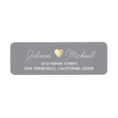 Elegant bride groom wedding return address gray (Vorne)