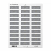 Elegant bride groom wedding return address gray (Vorne)