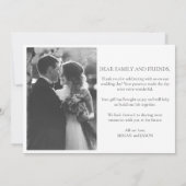 Elegant Bride Groom Wedding Vielen Dank Dankeskarte (Rückseite)