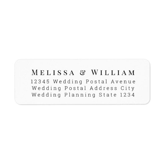 Elegant Bride Groom White Wedding Rücksendeadresse (Vorne)
