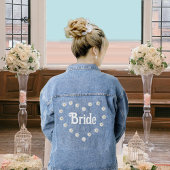 Elegant Bride Heart & Daisy Blume Denim Jacket Jeansjacke