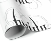Elegant Bride Lettering Wedding Heart Extravagant  Geschenkpapier (Rolleneckpunkt)
