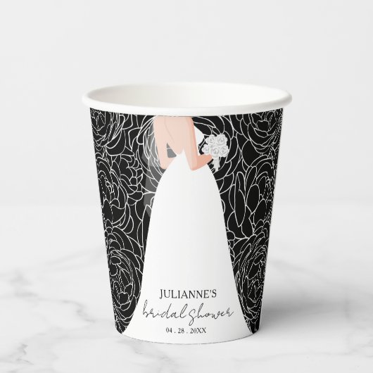 Elegant Bride on Black Pappbecher (Rückseite)