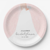 Elegant Bride on Pink Brautparty Pappteller (Vorderseite)