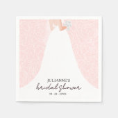 Elegant Bride on Pink Brautparty Serviette (Vorderseite)