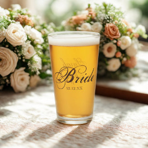 Elegant Bride Script Personalisiert Wedding Glass Glas