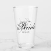 Elegant Bride Script Personalisiert Wedding Glass Glas (Vorderseite)