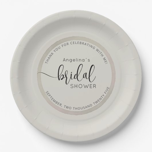 Elegant Bride Shower Paper Plates Pappteller (Vorderseite)