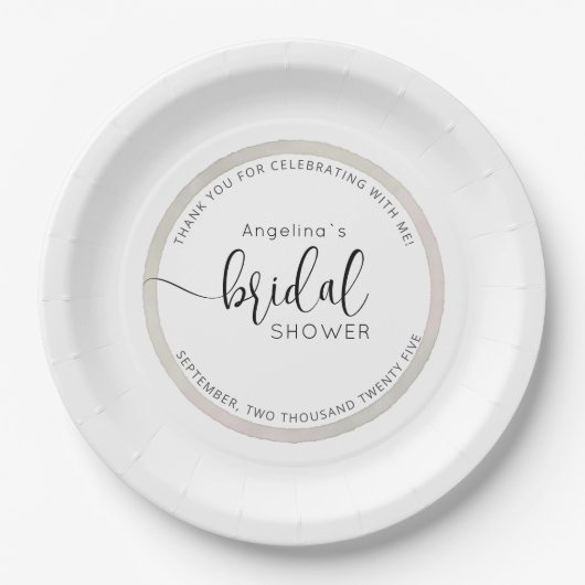 Elegant Bride Shower Paper Plates Pappteller (Vorderseite)