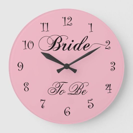Elegant Bride To Be Design Große Wanduhr (Vorderseite)