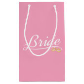 Elegant Bride Wedding Calligraphy | Geschenktasche Kleine Geschenktüte (Rückseite)