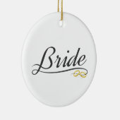 Elegant Bride Wedding Calligraphy Keramik Ornament (Rechts)