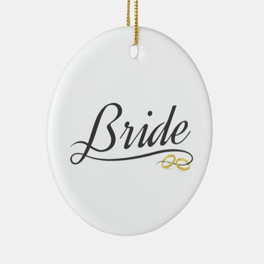 Elegant Bride Wedding Calligraphy Keramik Ornament (Rechts)