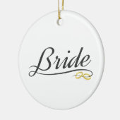 Elegant Bride Wedding Calligraphy Keramik Ornament (Links)