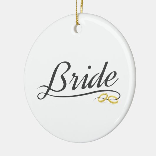 Elegant Bride Wedding Calligraphy Keramik Ornament (Links)