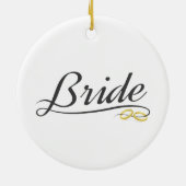 Elegant Bride Wedding Calligraphy Keramik Ornament (Hinten)