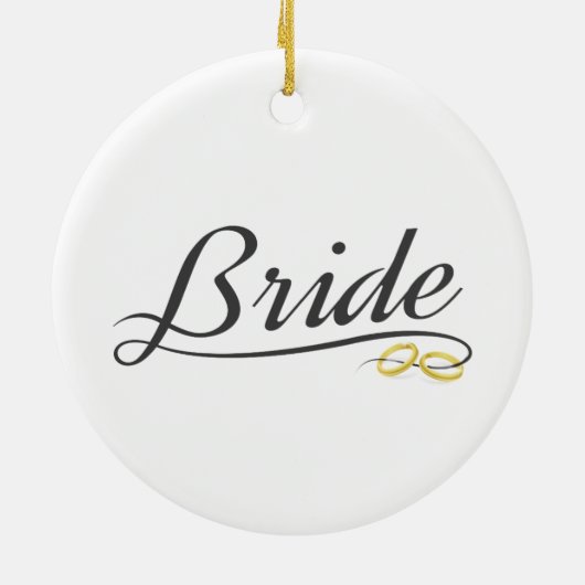 Elegant Bride Wedding Calligraphy Keramik Ornament (Hinten)