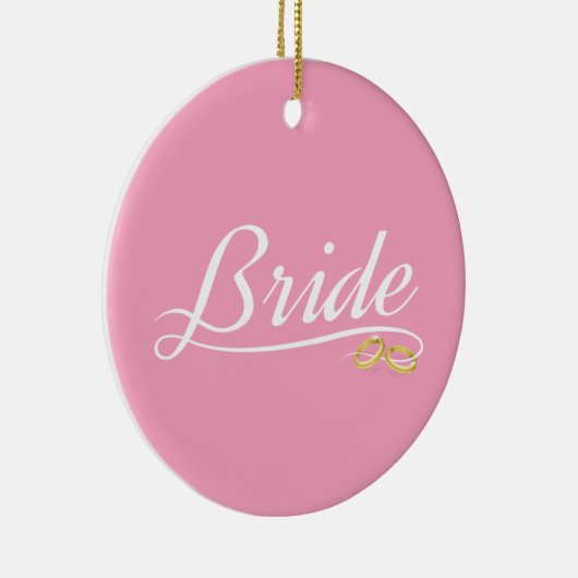 Elegant Bride Wedding Calligraphy Keramik Ornament (Rechts)