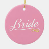Elegant Bride Wedding Calligraphy Keramik Ornament (Vorne)
