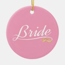 Elegant Bride Wedding Calligraphy Keramik Ornament