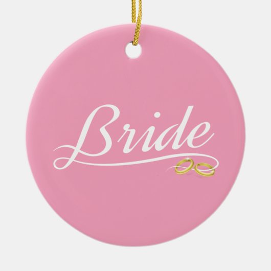 Elegant Bride Wedding Calligraphy Keramik Ornament (Vorne)