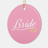 Elegant Bride Wedding Calligraphy Keramik Ornament (Links)