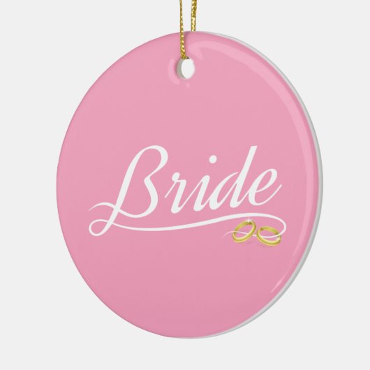 Elegant Bride Wedding Calligraphy Keramik Ornament (Links)
