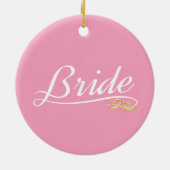 Elegant Bride Wedding Calligraphy Keramik Ornament (Hinten)