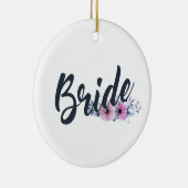 Elegant Bride Wedding Calligraphy Keramik Ornament (Rechts)