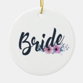 Elegant Bride Wedding Calligraphy Keramik Ornament (Vorne)