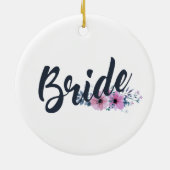 Elegant Bride Wedding Calligraphy Keramik Ornament (Hinten)