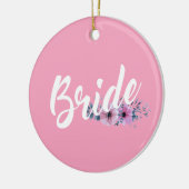 Elegant Bride Wedding Calligraphy Keramik Ornament (Links)