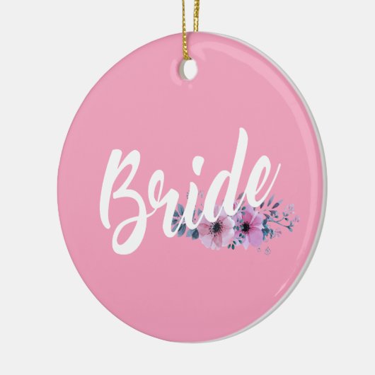 Elegant Bride Wedding Calligraphy Keramik Ornament (Links)