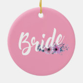 Elegant Bride Wedding Calligraphy Keramik Ornament (Hinten)
