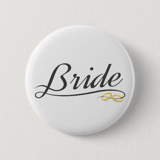 Elegant Bride Wedding Calligraphy | Schaltfläche B Button (Vorderseite)