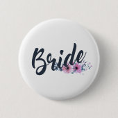 Elegant Bride Wedding Calligraphy | Schaltfläche B Button (Vorderseite)