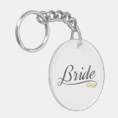 Elegant Bride Wedding Calligraphy | SCHLÜSSELANHÄN Schlüsselanhänger (Vorderseite links)