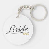 Elegant Bride Wedding Calligraphy | SCHLÜSSELANHÄN Schlüsselanhänger (Rückseite)