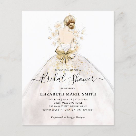 Elegant Bride Wedding Gown Dress Brautparty Inv (Vorderseite)